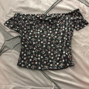 off the shoulder flower crop top (never worn)
